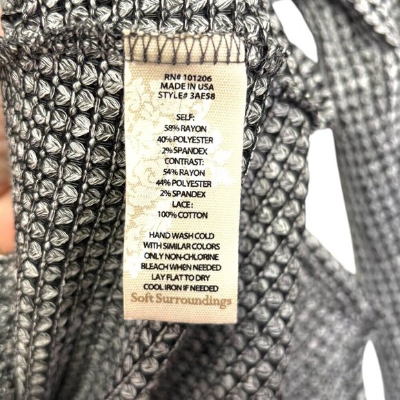 Soft Surroundings Lightweight Knit Sweater Size PXS Black Gray White Spring - Picture 6 of 6